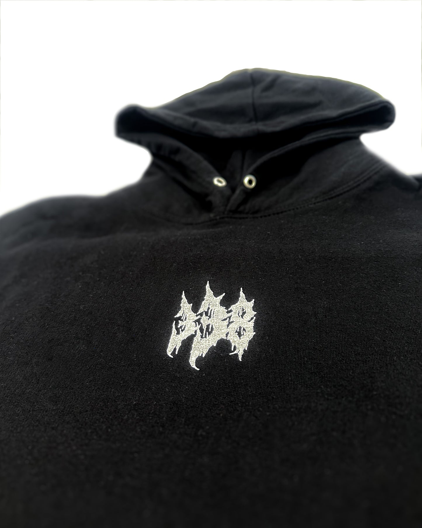 338 - WHITE ON BLACK - HOODIE